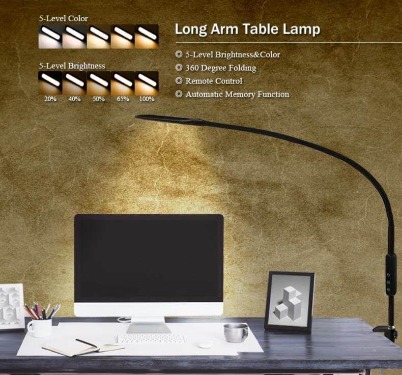 Table Clip Led Desk Lamp with Remote Control - UTILITY5STORE