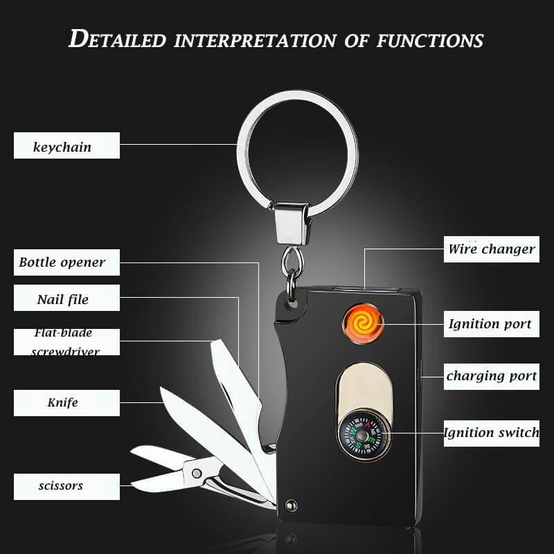 Flameless Windproof Multi-function Lighter