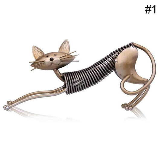 Art Decoration Iron Metal Cat Shaped Handicraft Figure