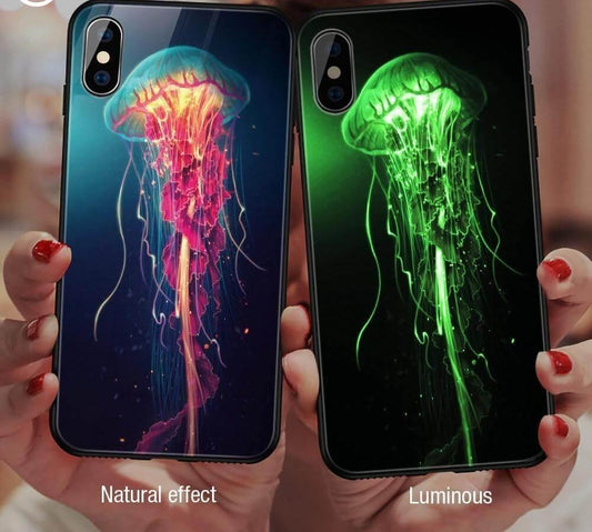 Iphone Luminous Cute Luxury Anti Scratch Glass Case
