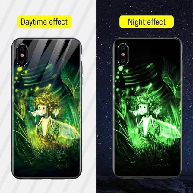Iphone Luminous Cute Luxury Anti Scratch Glass Case