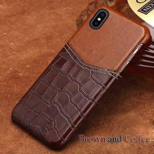 Handmade Crocodile Pattern Wax Leather Luxury IPhone Cases
