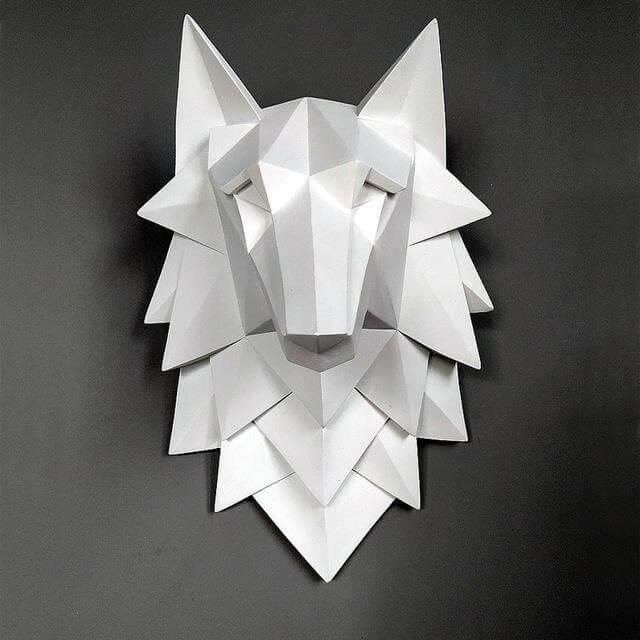 3D Statue Wolf Head Sculpture Home Decor - UTILITY5STORE