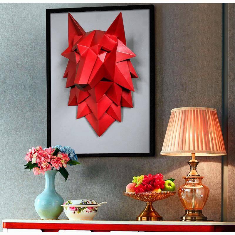 3D Statue Wolf Head Sculpture Home Decor - UTILITY5STORE