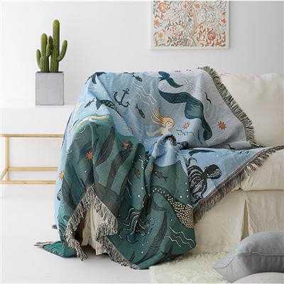 Mermaid Knitted Nordic Blanket