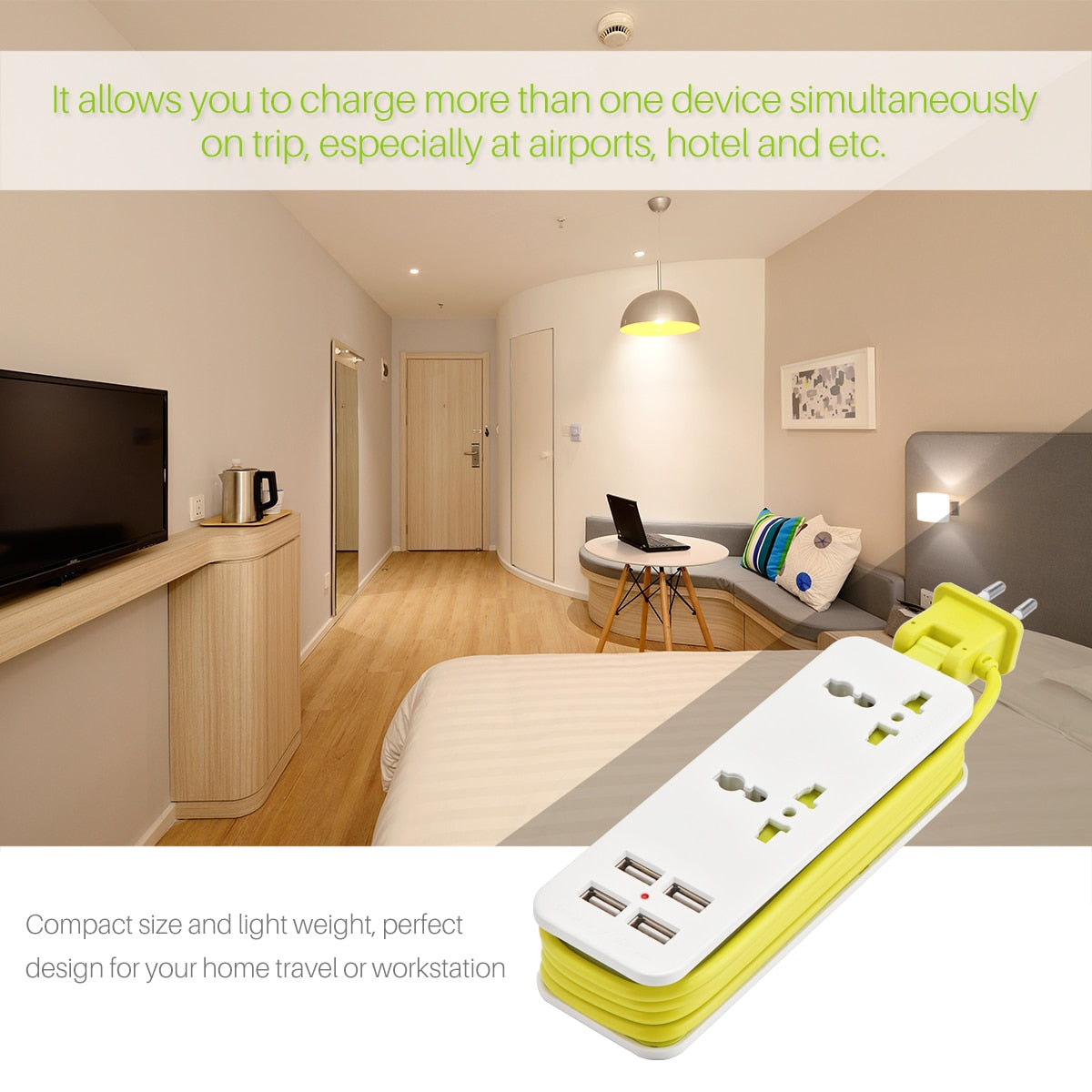 Portable Travel Surge Protector Outlet