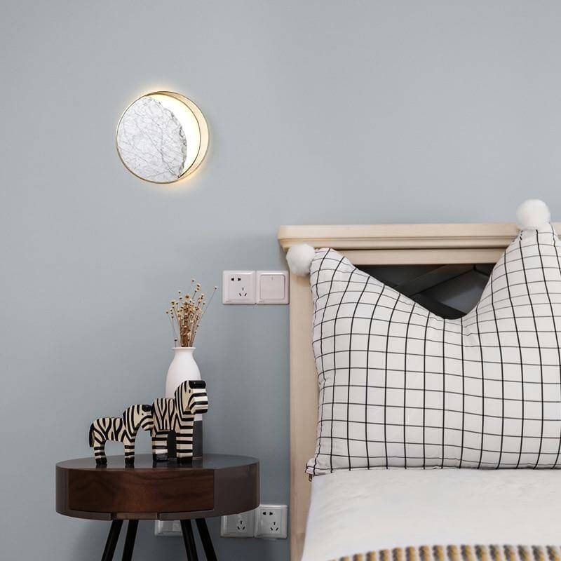 Waning Gibbous Moon Led Marble Wall Lamp