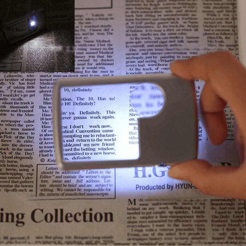 Pocket Credit Card Size Mini Led Light Magnifying Glass