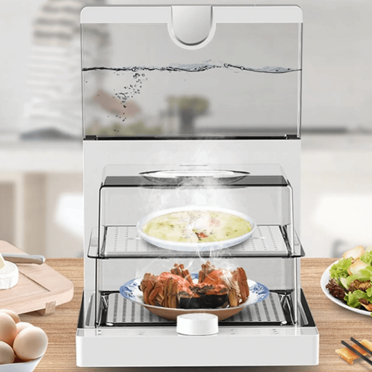 Large Capacity Multi-Layer Folding Electric Steamer Box