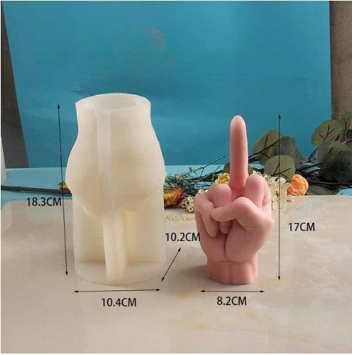 Middle Finger Hand Gestures Artsy Candle DIY Molds