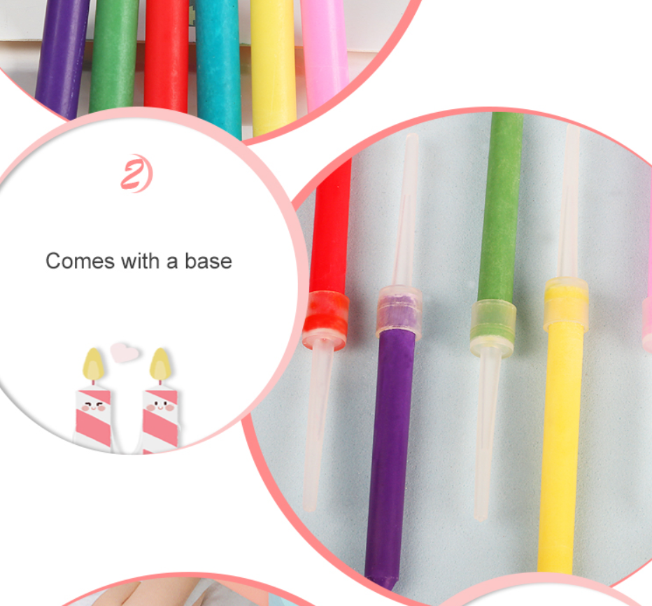 12Pcs Colorful Flame Birthday Candles - UTILITY5STORE