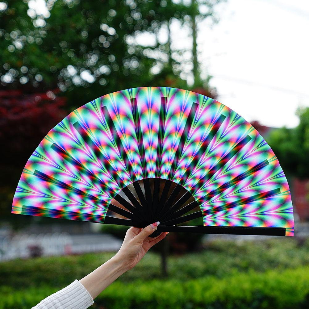 Reflective Japanese Style Folding Hand Fan