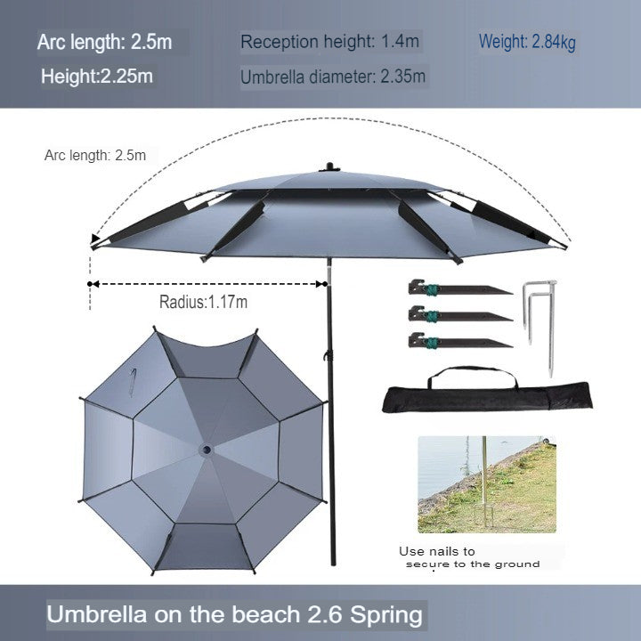 Outdoor Shade Double-Layer Fishing Umbrella - UTILITY5STORE