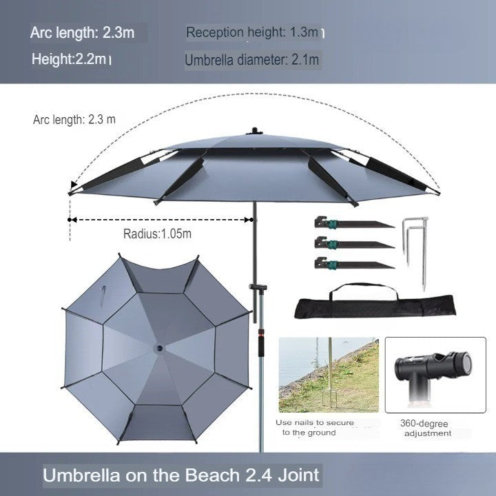 Outdoor Shade Double-Layer Fishing Umbrella - UTILITY5STORE